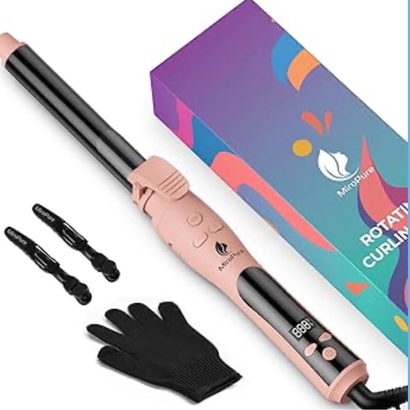 Other - MiroPure Pink and Black Rotating Curling Iron